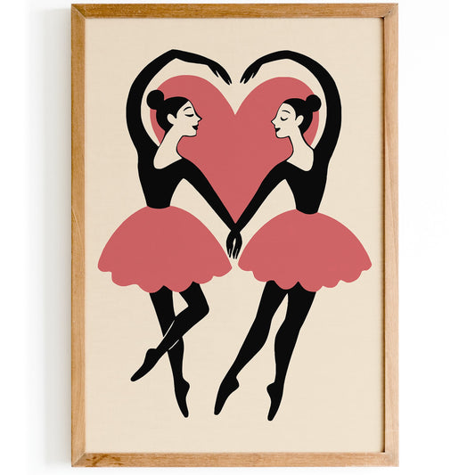 Cute Two Ballerinas Dancer Poster