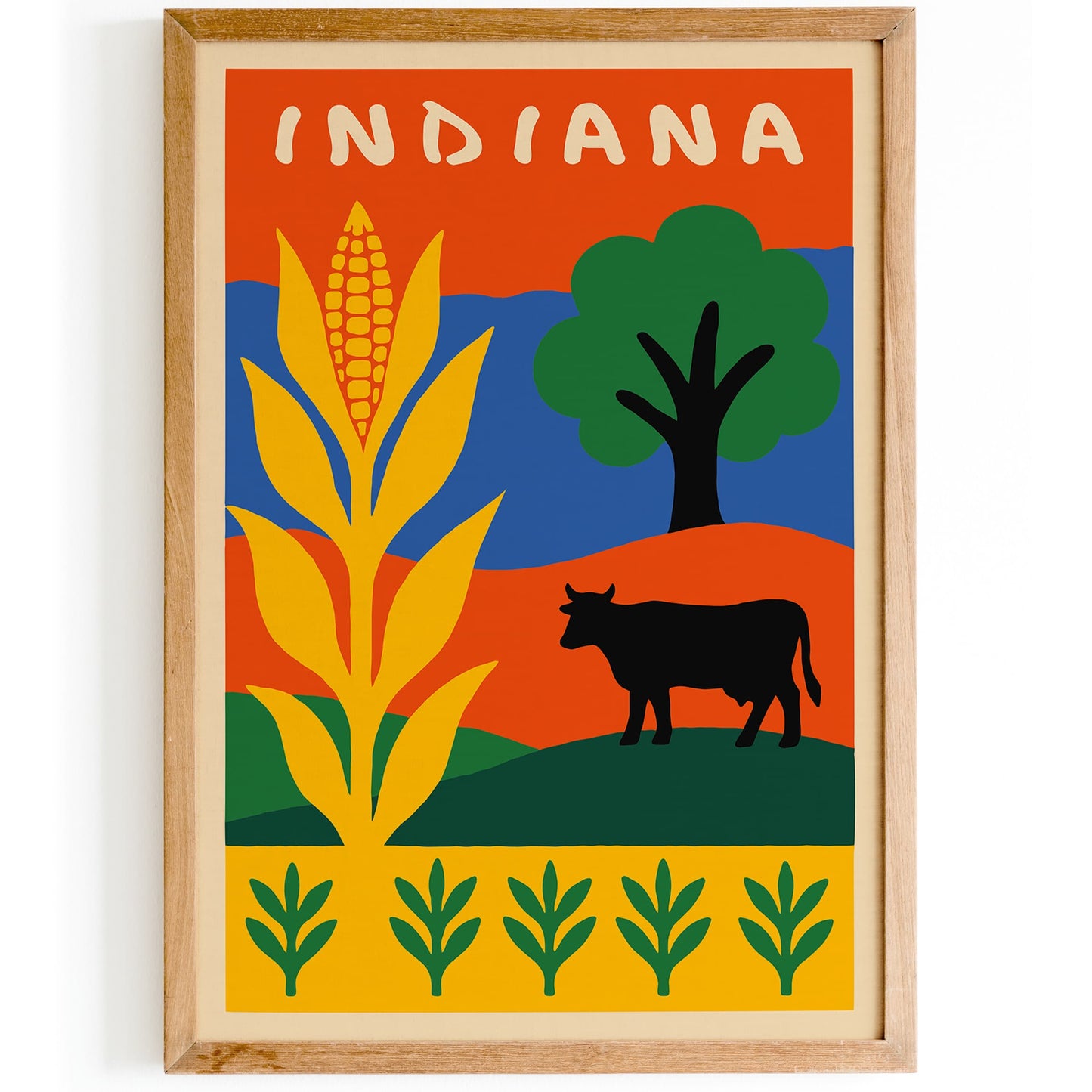 Indiana Travel Colorful Poster