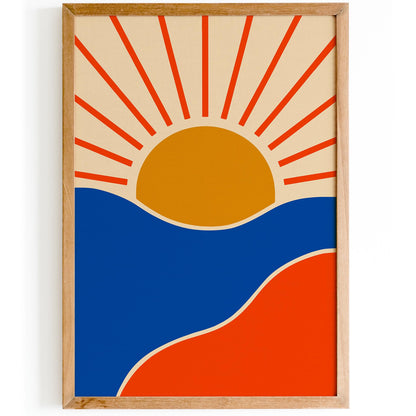 Mid Century Modern Sunset Poster