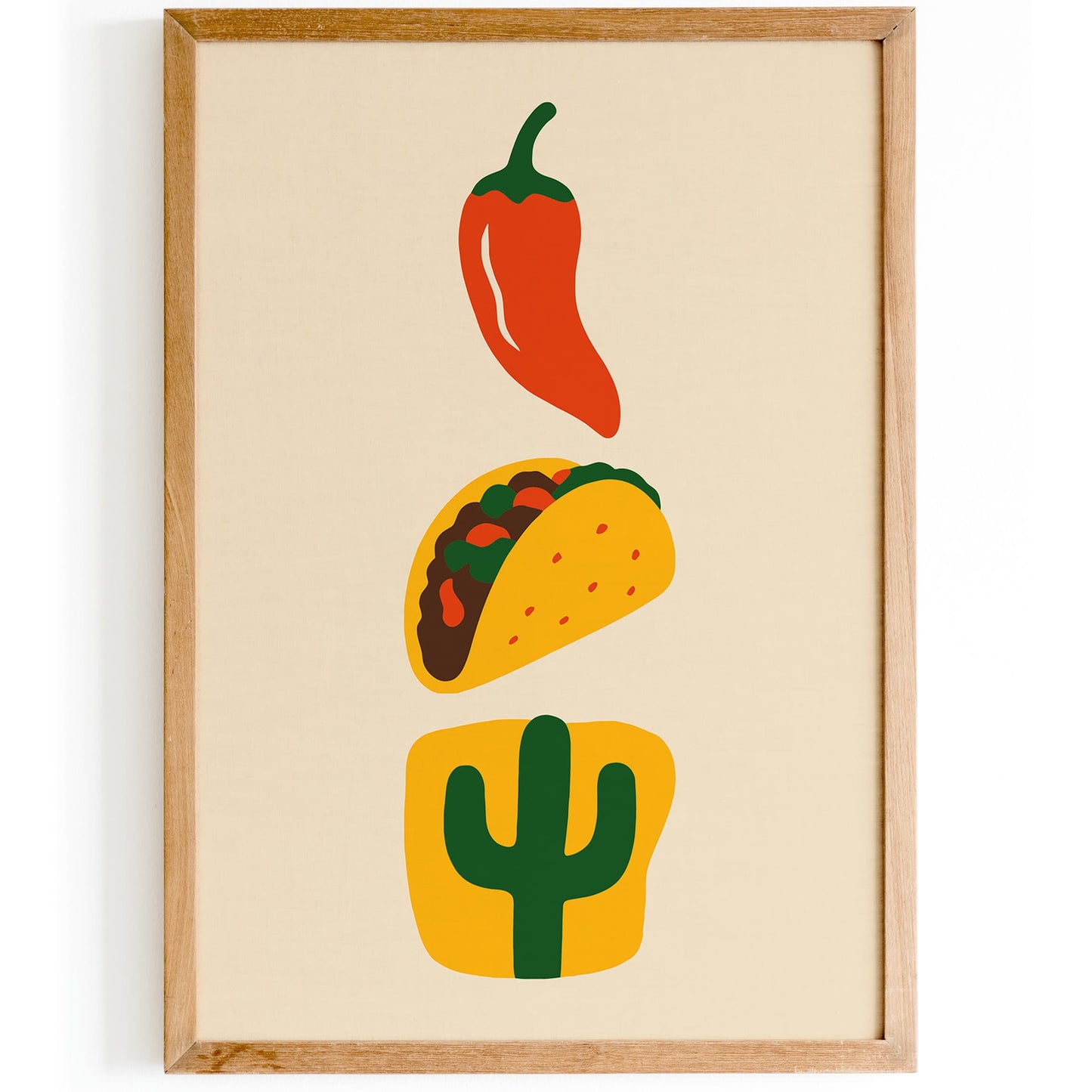 Minimalist Mexican Food Illustration for Kitchen Wall Decor