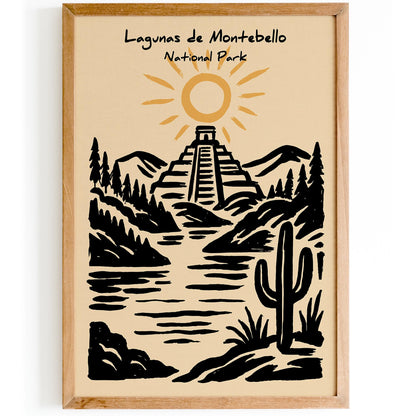 Lagunas de Montebello Poster - Mexico National Park Art