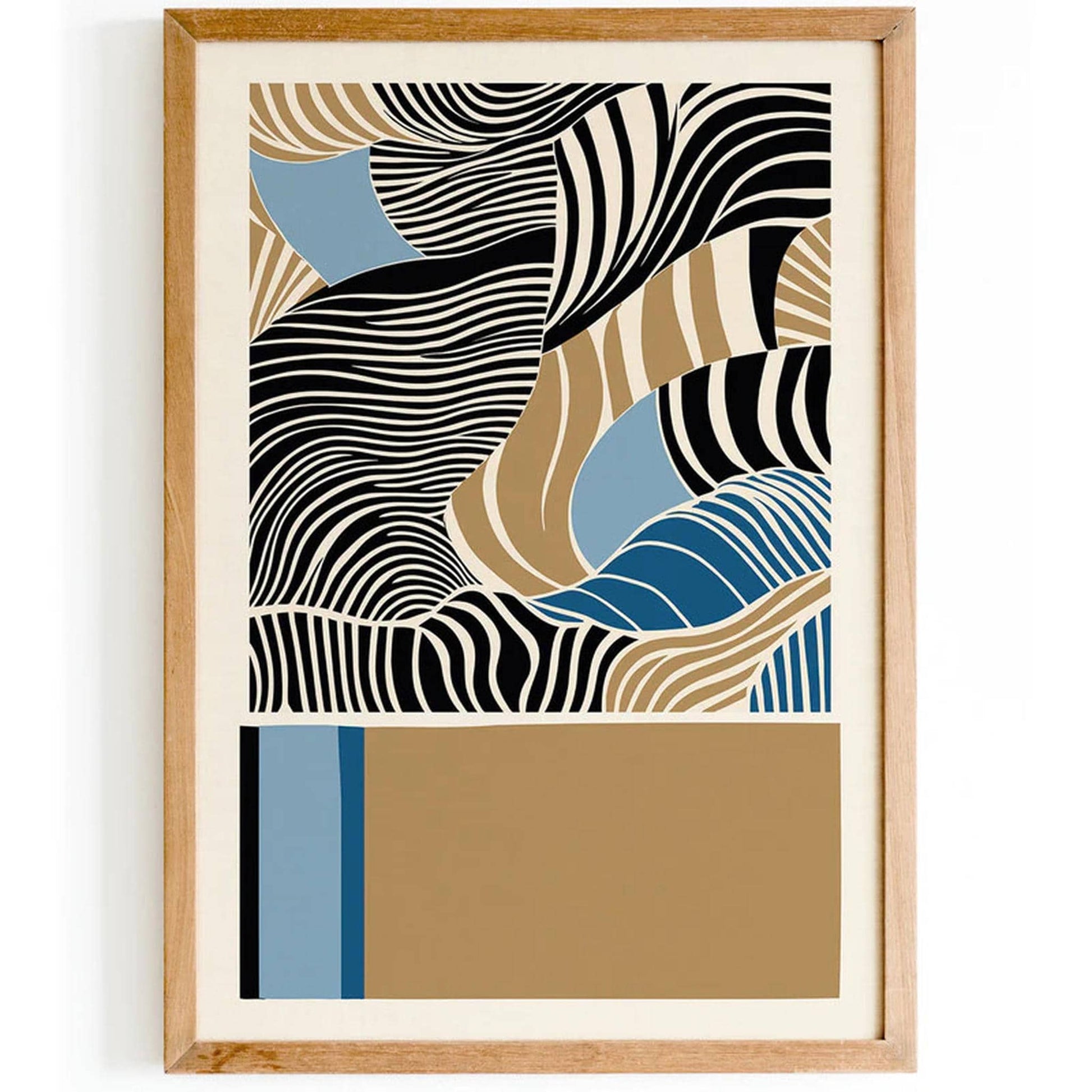 Blue and Beige Abstract Poster - HypeSheriff