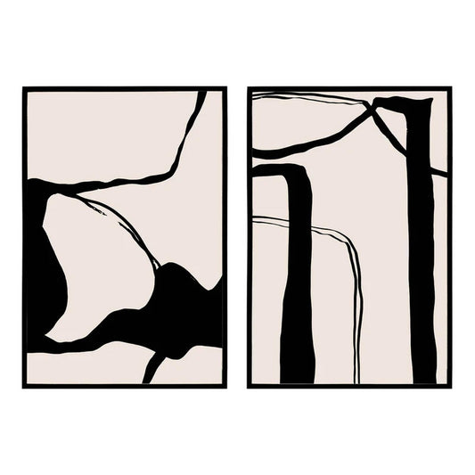 Set of 2 Black Modern Ink Drawing Posters - HypeSheriff