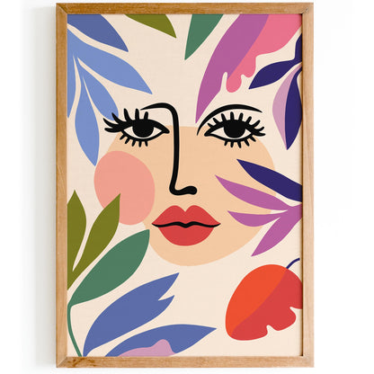 Abstract Floral Face Print