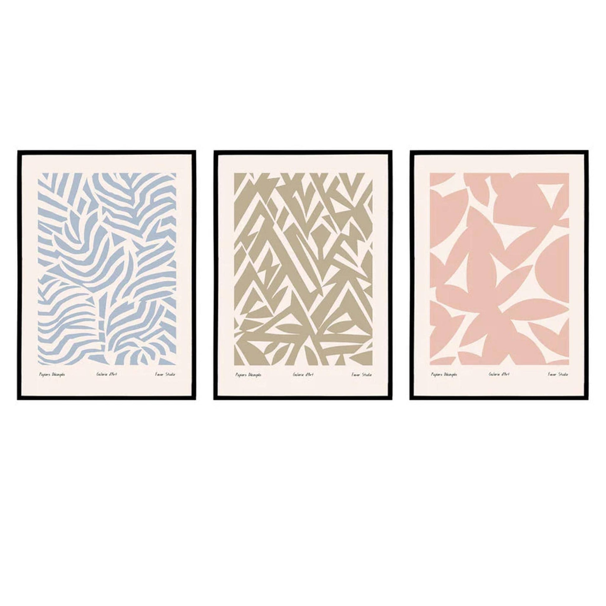 Set of 3 Scandinavian Cutouts Prints - HypeSheriff