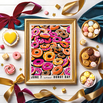 Donut Day Pink Kitchen Poster