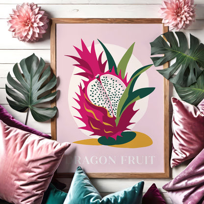 Dragon Fruit Pink Kitchen Wall Art