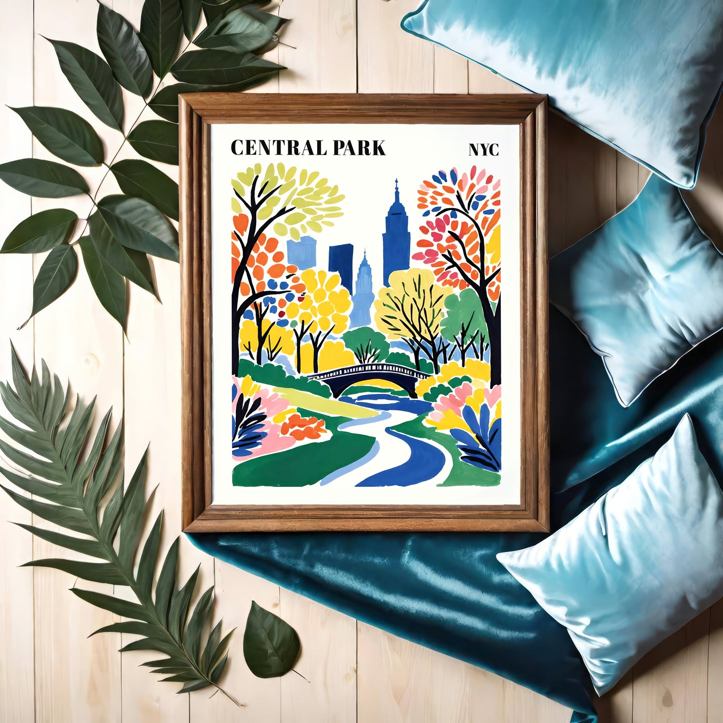 Central Park NYC Colorful Art Print