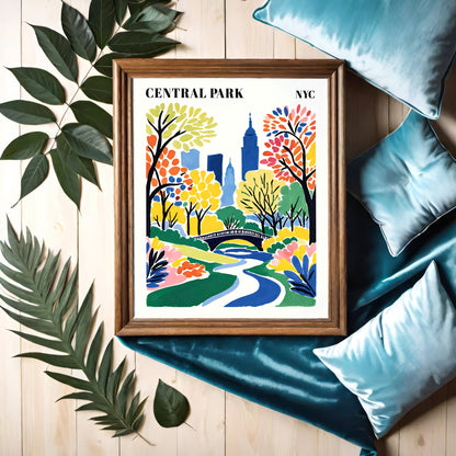 Central Park NYC Colorful Art Print