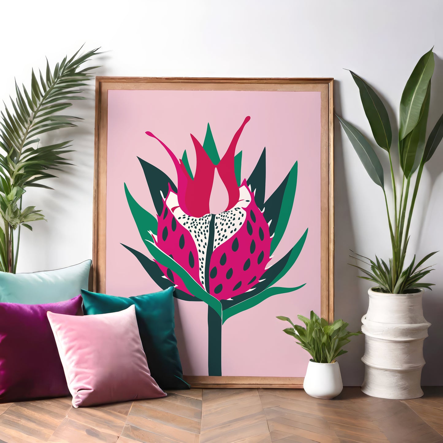 Dragon Fruit Pink Modern Kitchen Art