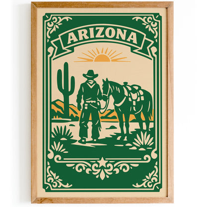 Arizona Cowboy Horse Travel Poster