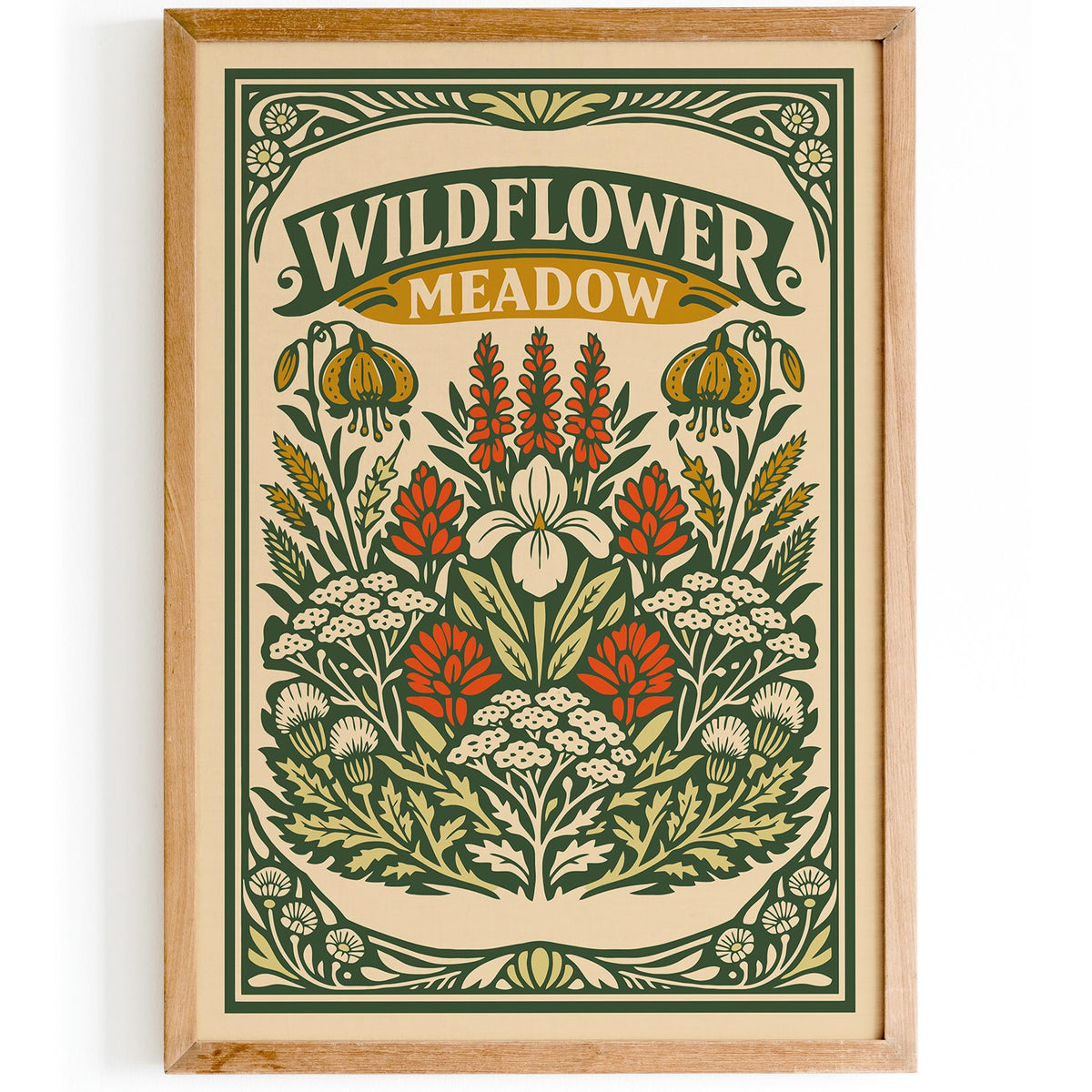 Vintage Wildflower Meadow Botanical Poster