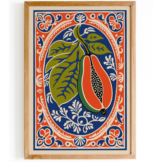 Papaya Fruit Print - Kitchen Wall Art