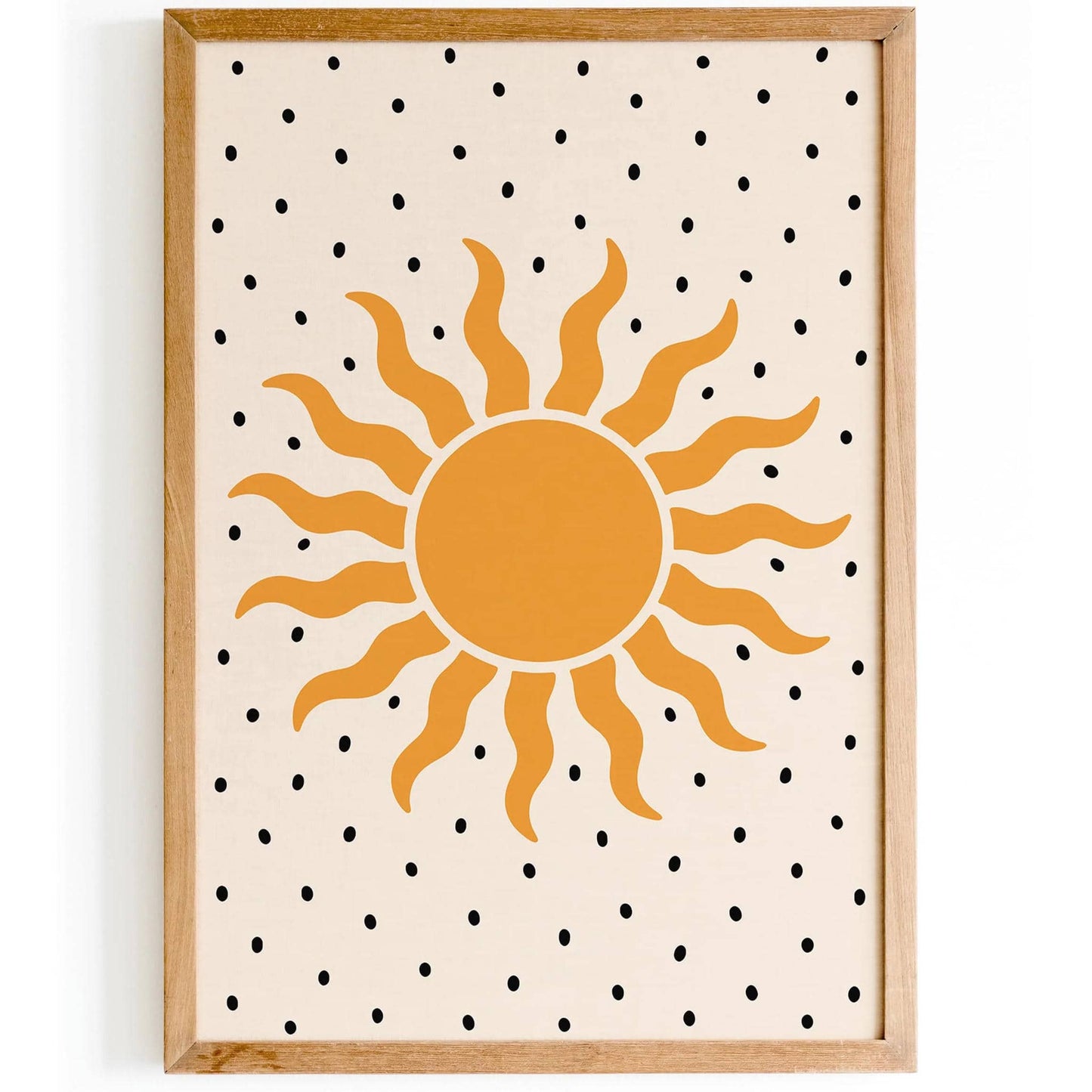 Yellow Sun Poster -Mid Century Modern Design