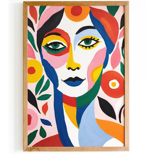 Eclectic Colorful Woman Portrait Art Print