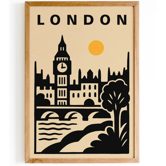 London Big Ben Modern Travel Poster