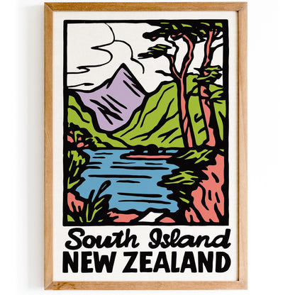 New Zealand Landscape Poster Print