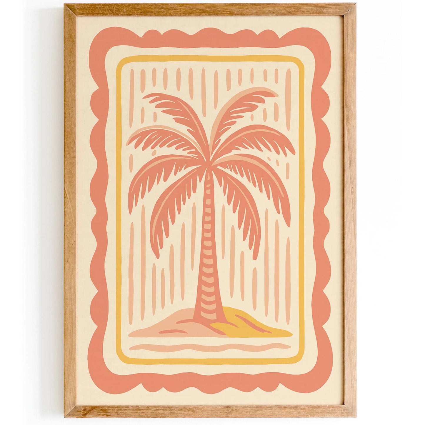 Bohemian Palm Tree in Pastel Girly Colors Print