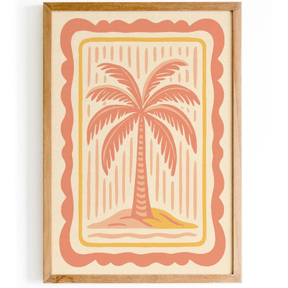 Bohemian Palm Tree in Pastel Girly Colors Print