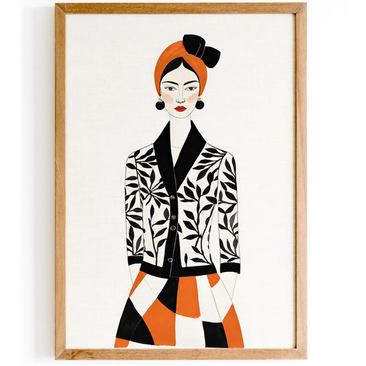 Retro Fashion Woman Art Print 2024