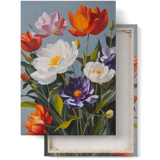 Contemporary Botanical Floral Canvas Print