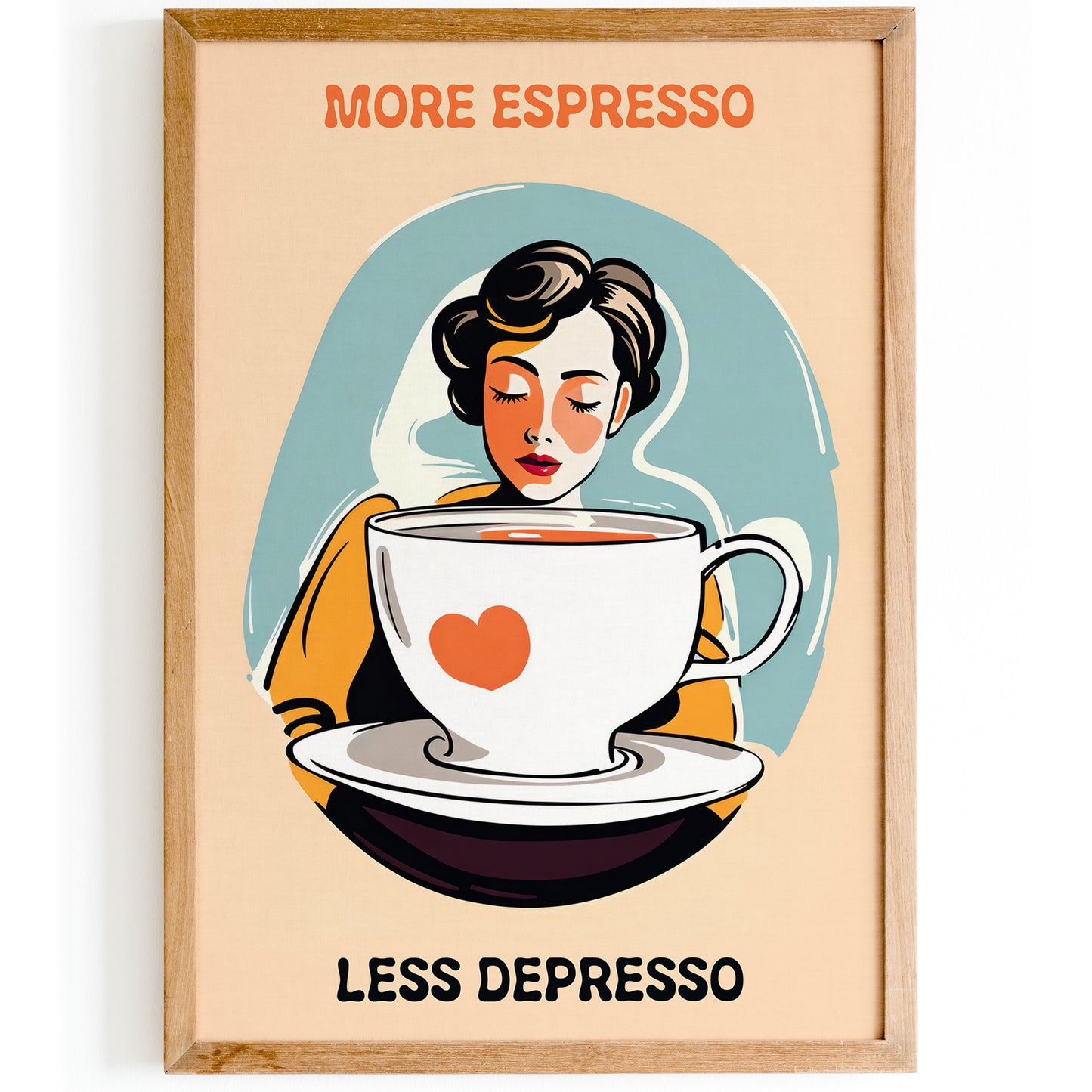 More Espresso Less Depresso Coffee Poster