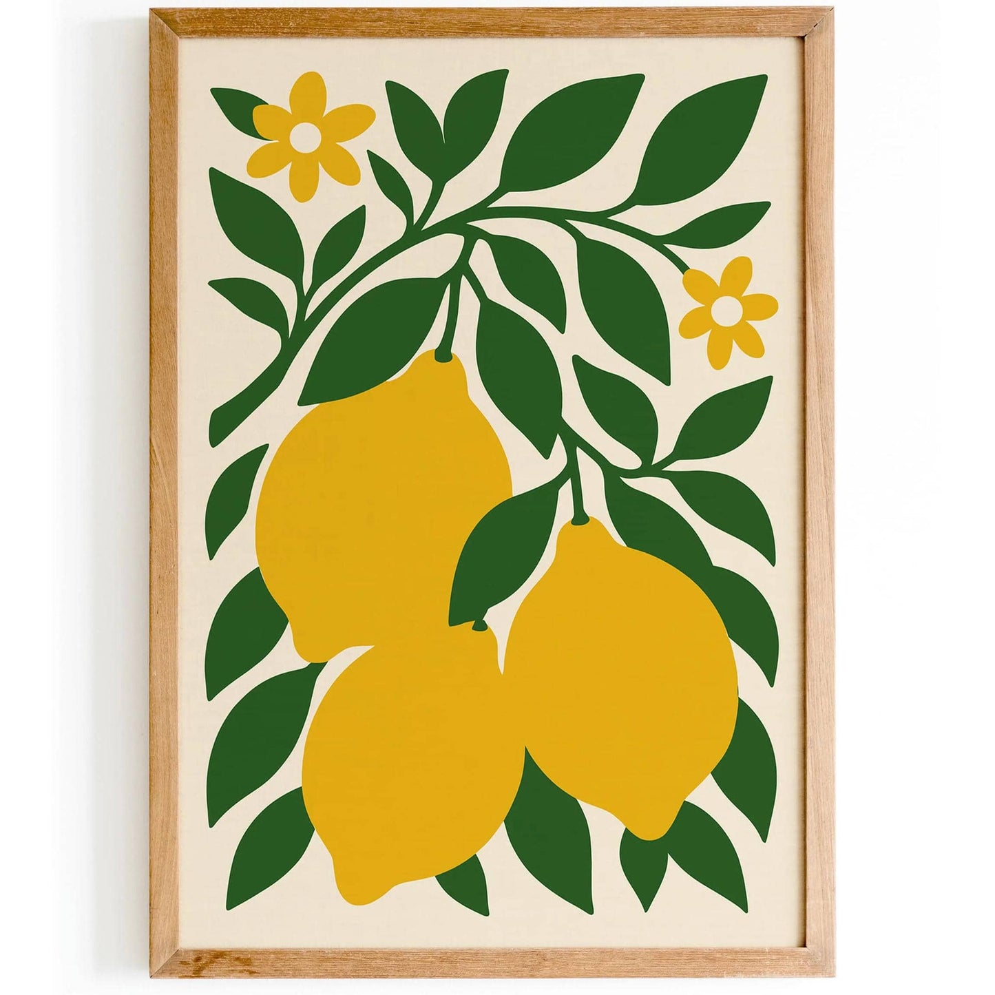 Yellow Lemons Poster Italian Kitchen Wall Decor