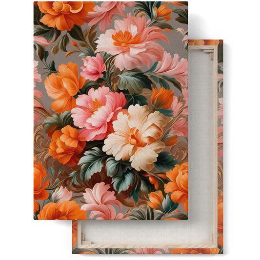Elegant Blooms: Vibrant Flower Canvas Art