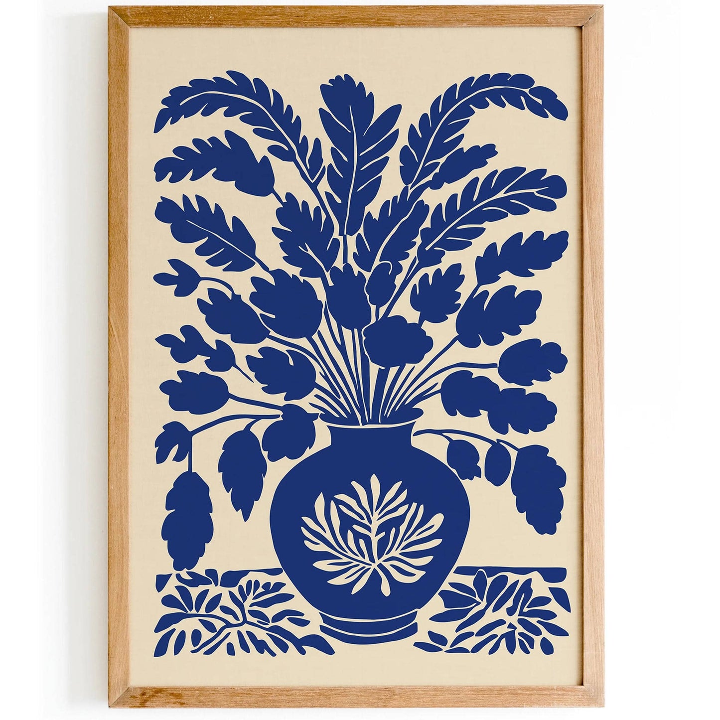 Blue Flowers Vintage Poster