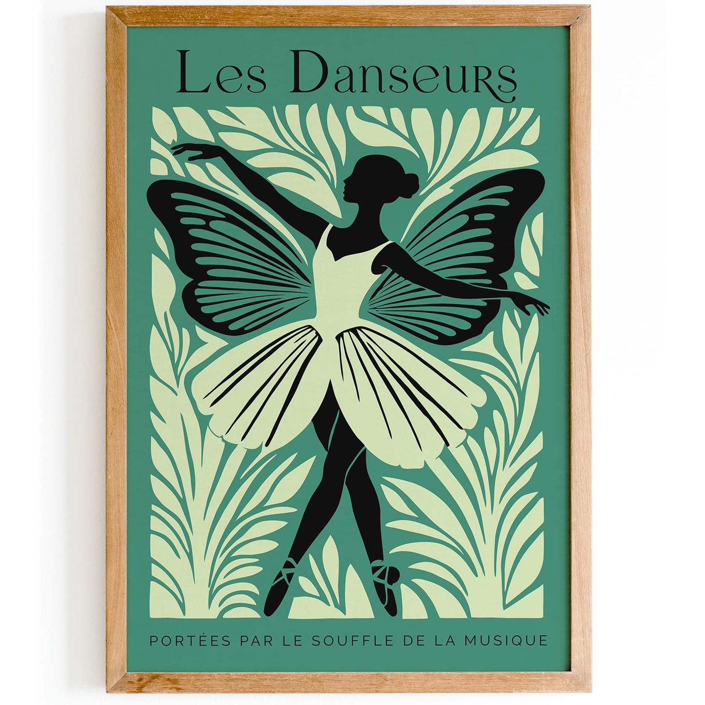 Les Danseurs French Green Ballet Poster