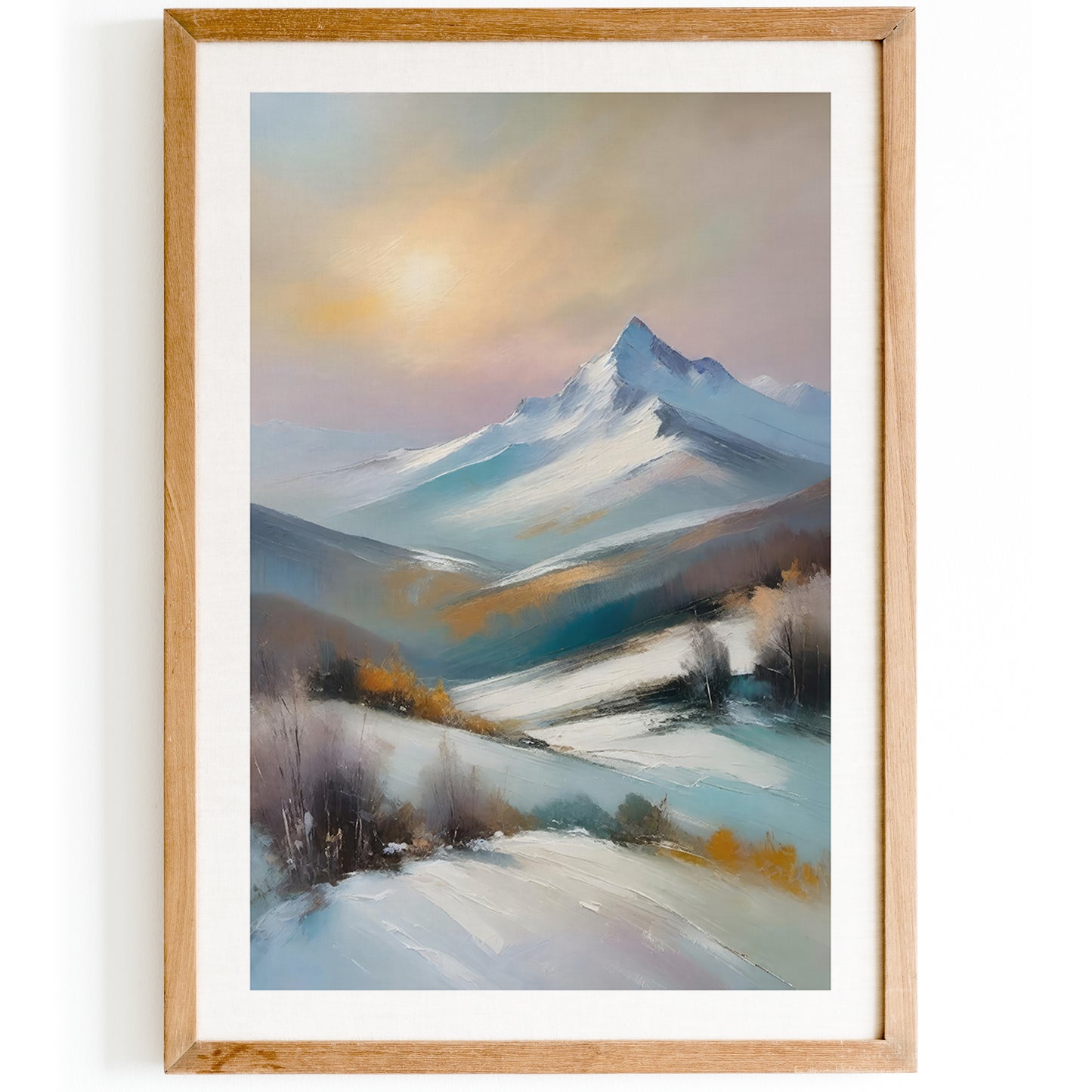 Pastel Mountain Painting Print