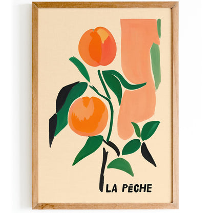 La Peche Peach Botanical Art Print