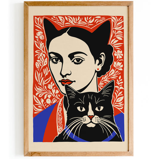 Frida Catlo Cute Art Print