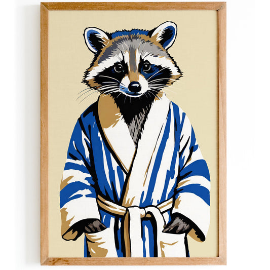 Raccoon Japanese Robe Wall Print