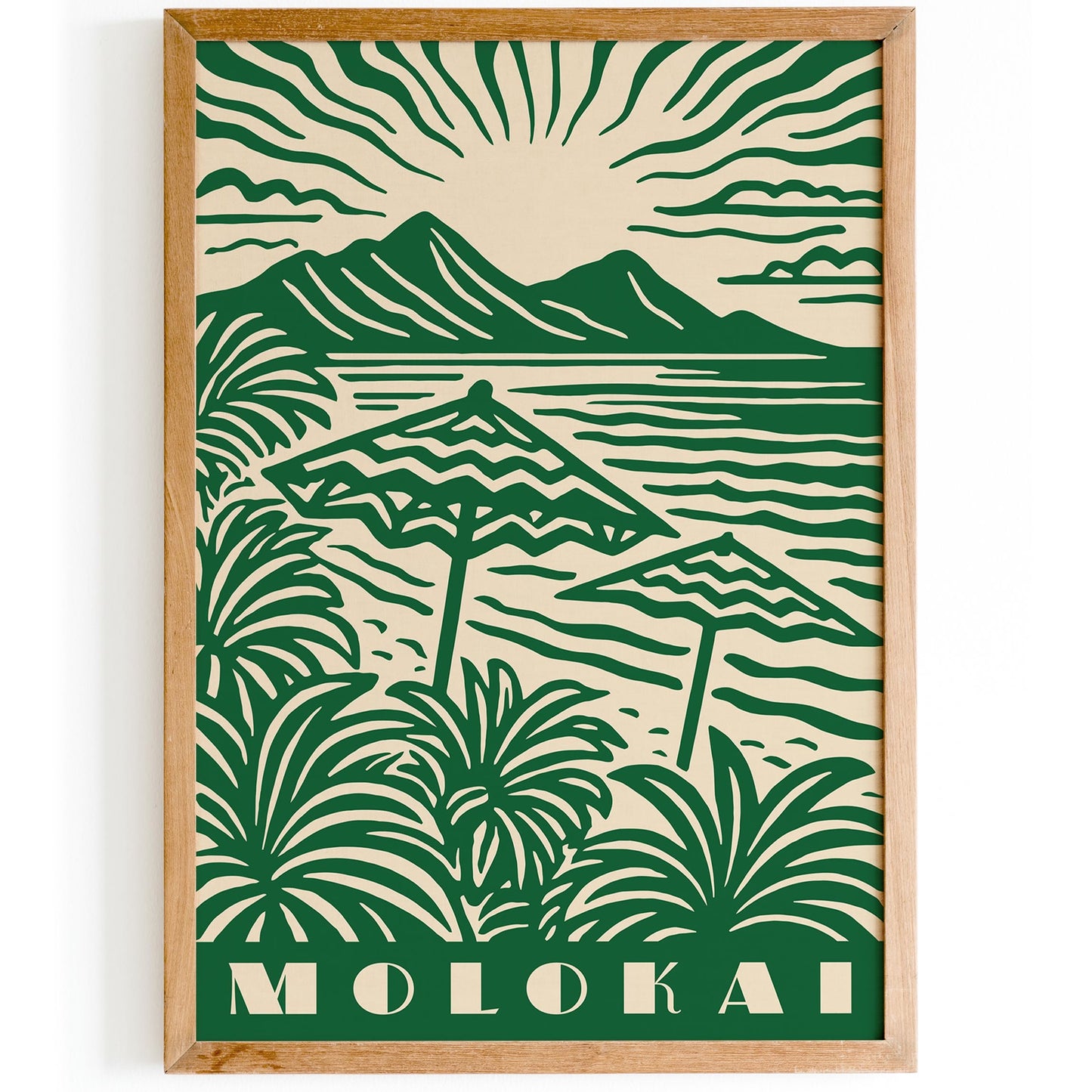 Molokai Hawaii Poster - Green Landscape Wall Art