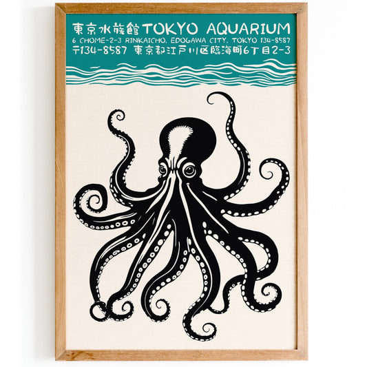 Tokyo Aqua Octopus Wall Art