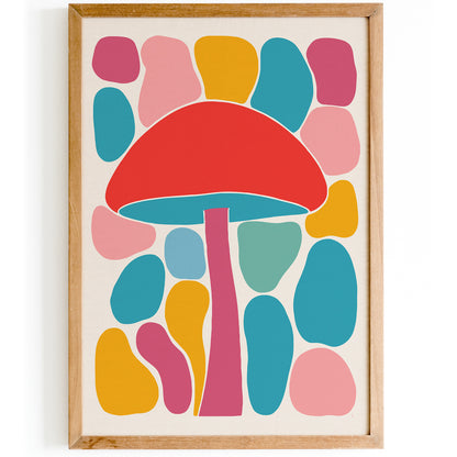 Colorful Mushrooms Kids Room Wall Art