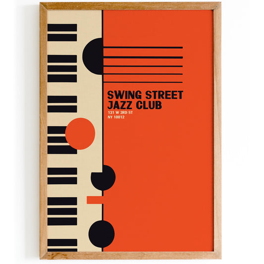 Swing Street Jazz Club Piano Art Print