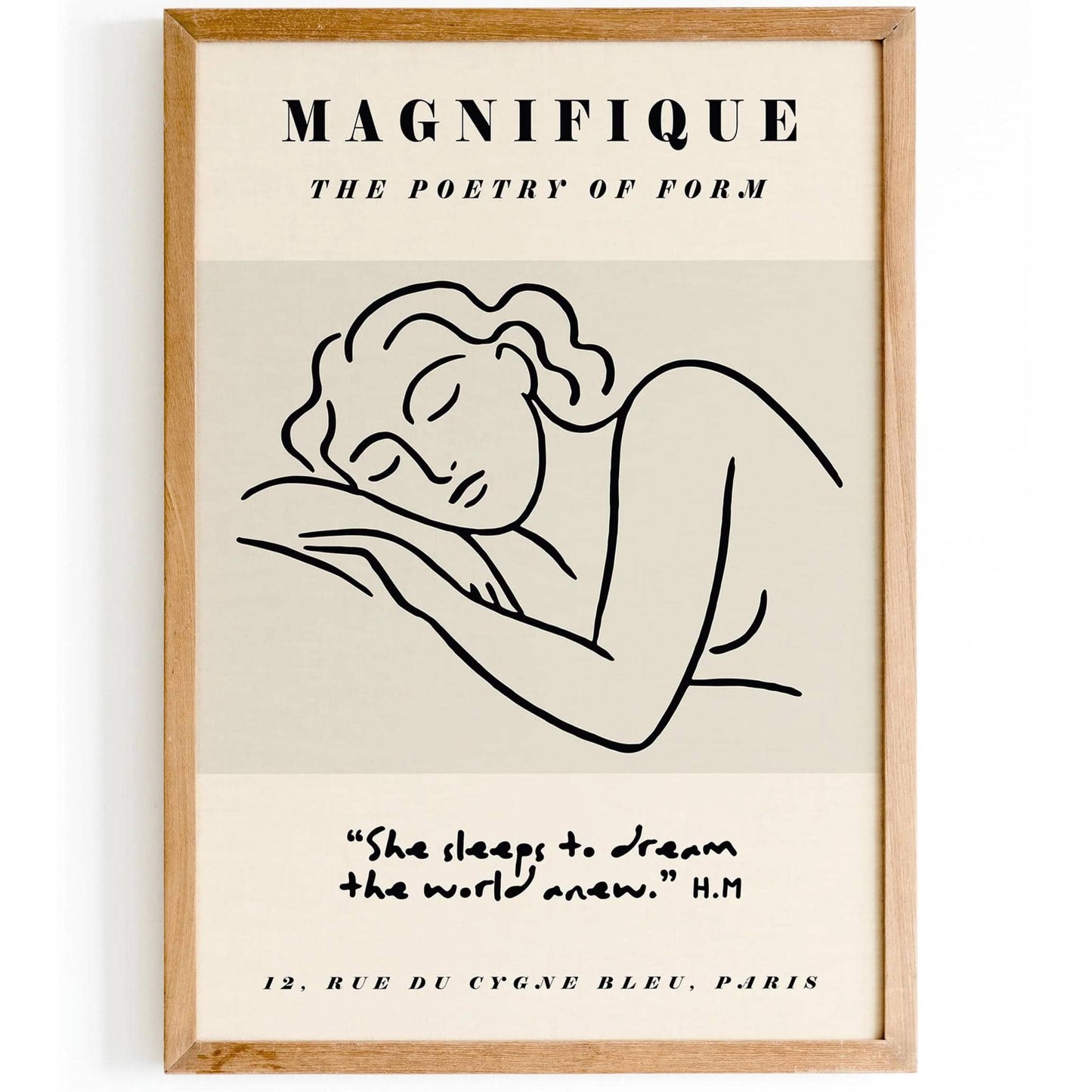 Sleeping Woman Line Art Print