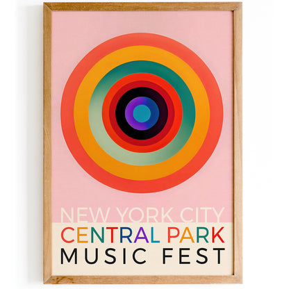 NYC Central Park Music Fest Pink Poster 2024