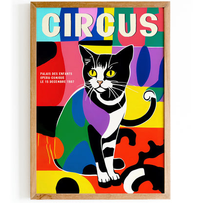 1987 French Circus Cat Poster