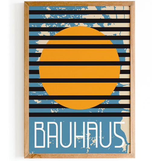 Blue Geometric Bauhaus Art Print