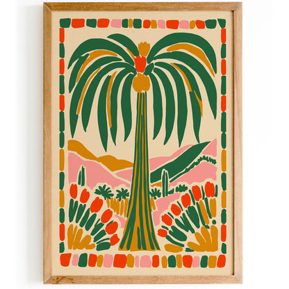 Colorful Palm Tree Poster Bohemian Home Decor