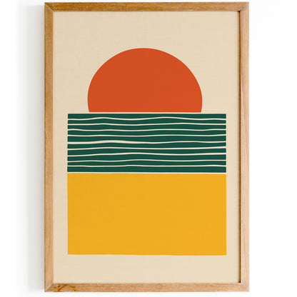 Mid Century Minimalist Sunset Poster