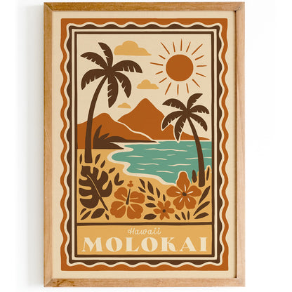 Bohemian Hawaii Print - Molokai Travel Art