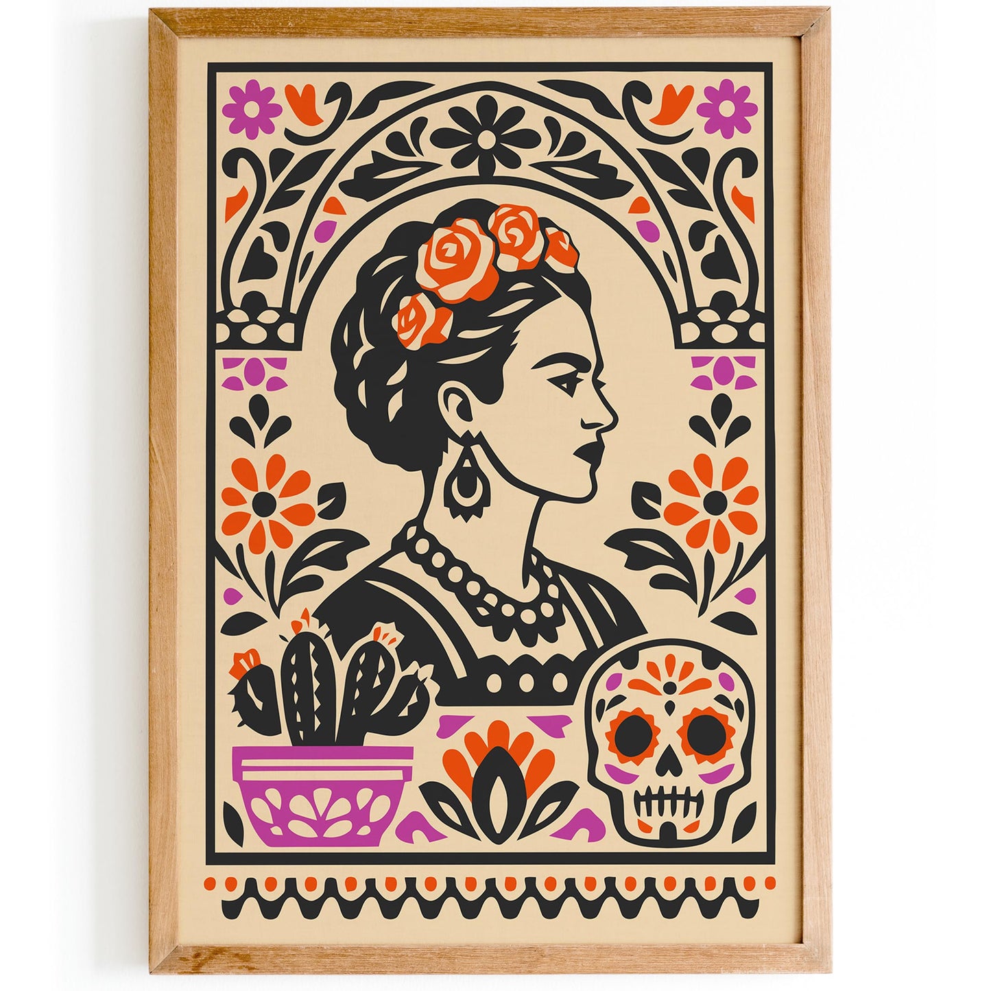Frida Kahlo Inspired Wall Art Print – Mexican Art Poster