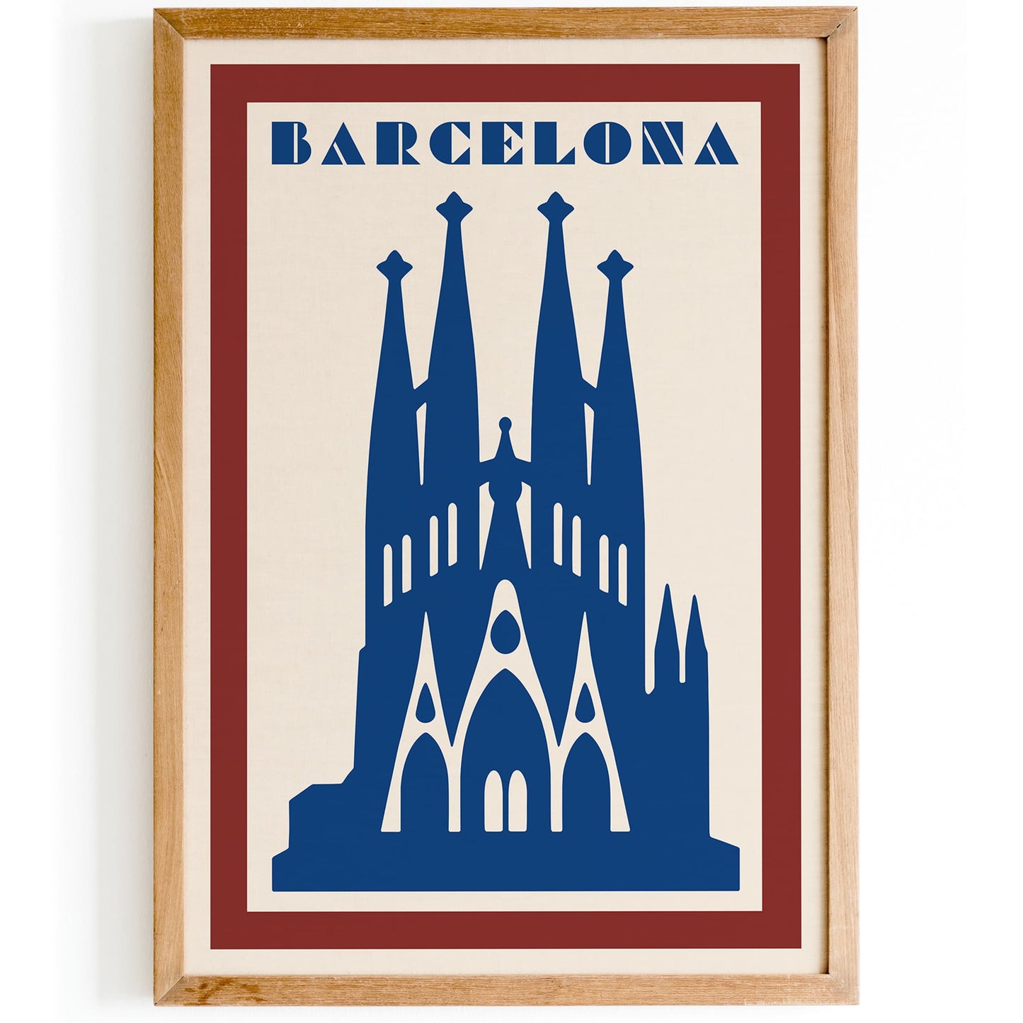 Barcelona Travel Poster - Retro Aesthetic Art Print