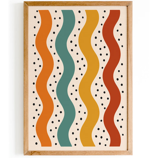 Retro Tones - Abstract Scandi Design Wall Art Print
