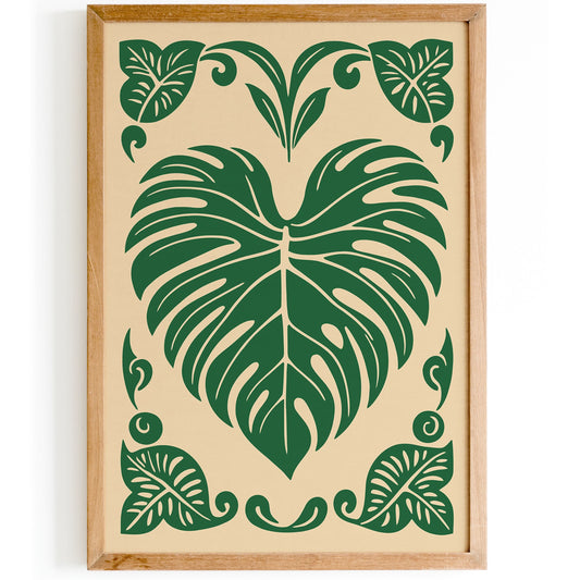 Monstera Love Green Poster