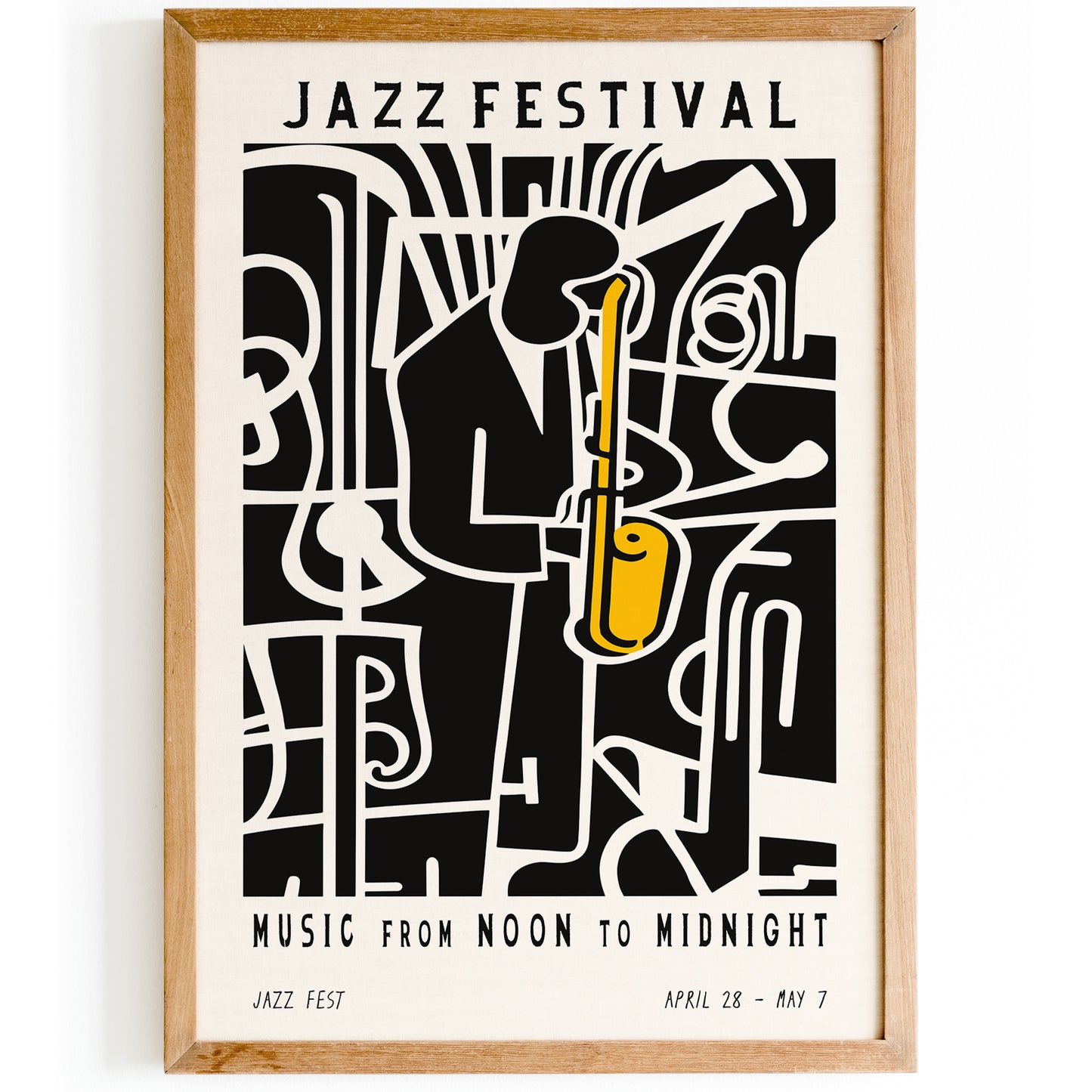 Black and White Jazz Festival Wall Art